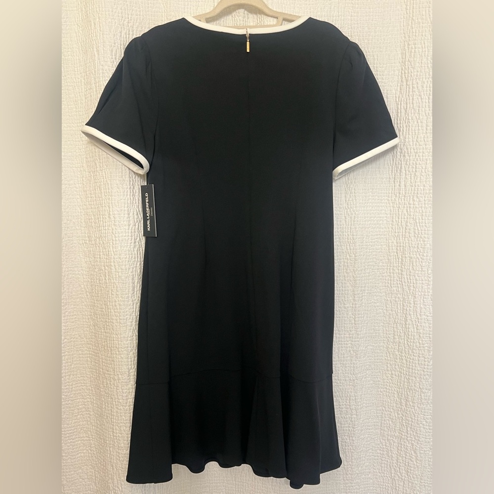 Karl Lagerfeld Black Dress with White Trim - Picture 7 of 7